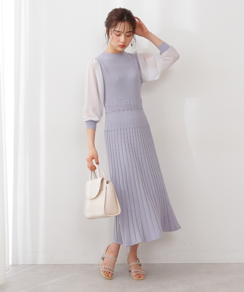 「PROPORTION BODY DRESSING」 ニットワンピース MEDIUM パープル レディース_画像3