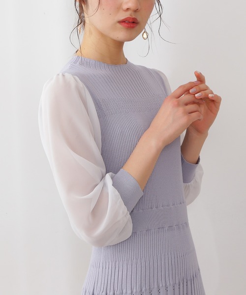 「PROPORTION BODY DRESSING」 ニットワンピース MEDIUM パープル レディース_画像7