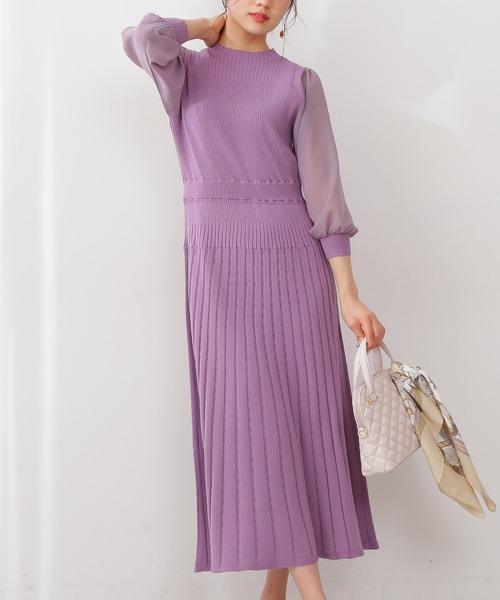 「PROPORTION BODY DRESSING」 ニットワンピース MEDIUM パープル レディース_画像8