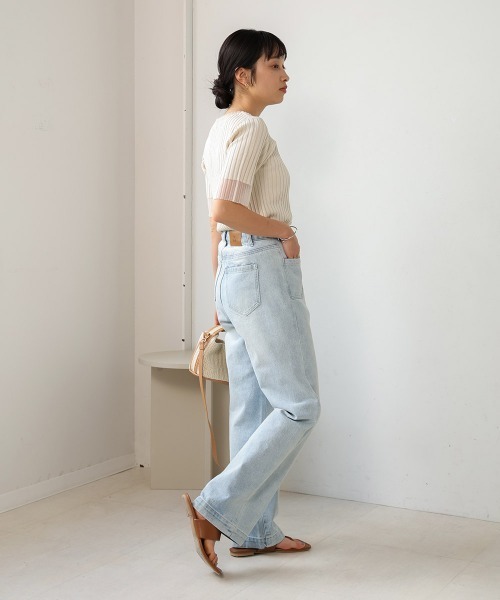 「Bab」 半袖ニット FREE アイボリー レディース_画像6