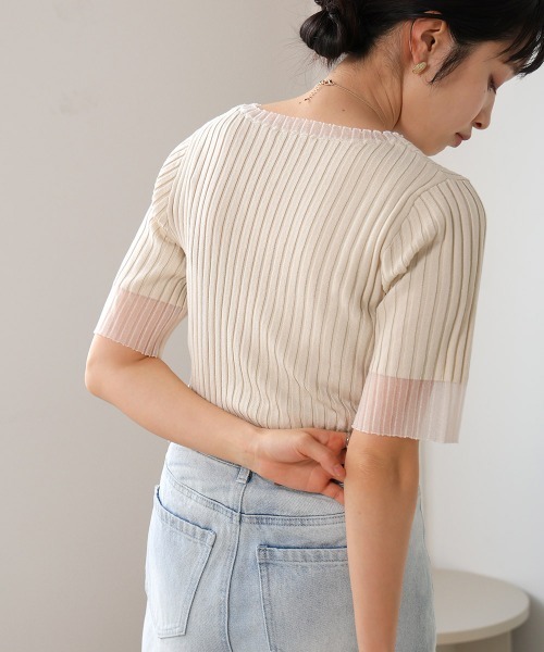 「Bab」 半袖ニット FREE アイボリー レディース_画像8