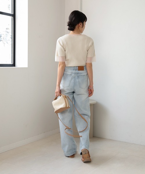 「Bab」 半袖ニット FREE アイボリー レディース_画像9