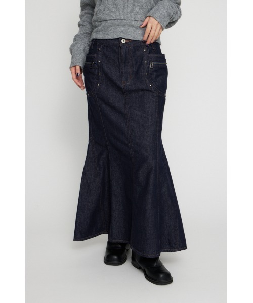 LAGUA GEM POCKET DENIM MINI オールインワン　Sサイズ LAGUA GEM（ラグアジェム） デニムスカート STUDS POCKET DENIM