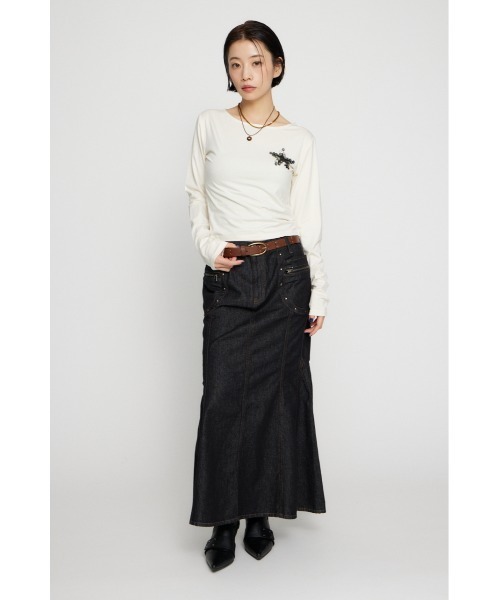 LAGUA GEM（ラグアジェム） デニムスカート STUDS POCKET DENIM