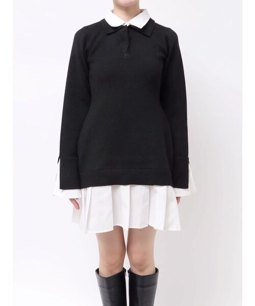 dazzlin　【POLO BCSコラボ】シャツレイヤードニットミニワンピース POLO BCS（ポロ・ビーシーエス） ワンピース 「POLO BCSコラボ」シャツ