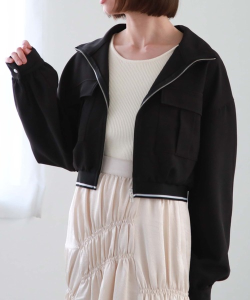 「archives」 ブルゾン MEDIUM ブラック レディースの画像8