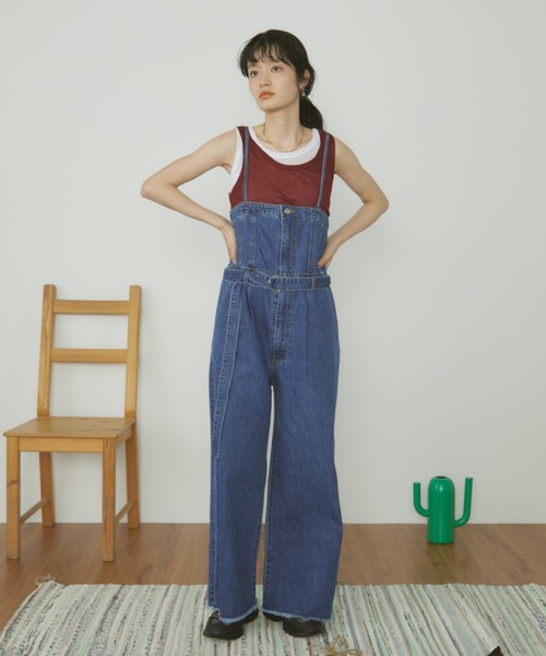 MERLOT（メルロー） オーバーオール FREE ネイビー レディース