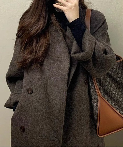 ウールゆったりコート コート チェスターコート ウールタッチオーバーチェスターコート