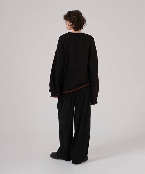 「ONCILY」 長袖ニット MEDIUM ネイビー メンズ_画像5