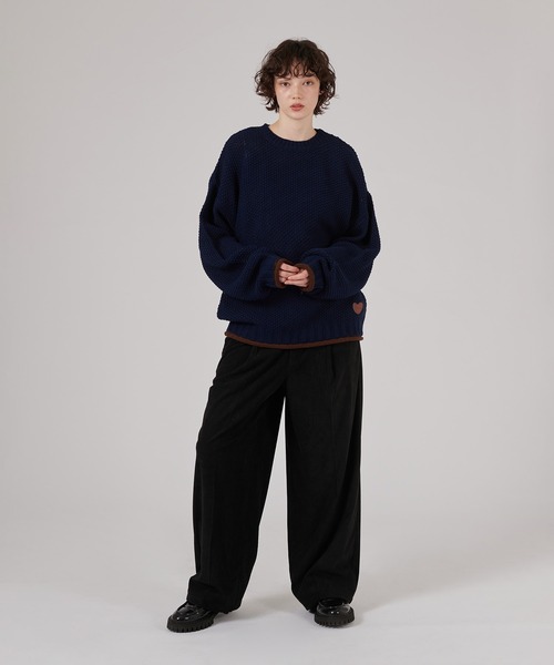 「ONCILY」 長袖ニット MEDIUM ネイビー メンズ_画像9