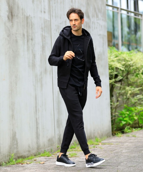 1PIU1UGUALE3 RELAX ジップアップパーカー LARGE ブラック メンズ