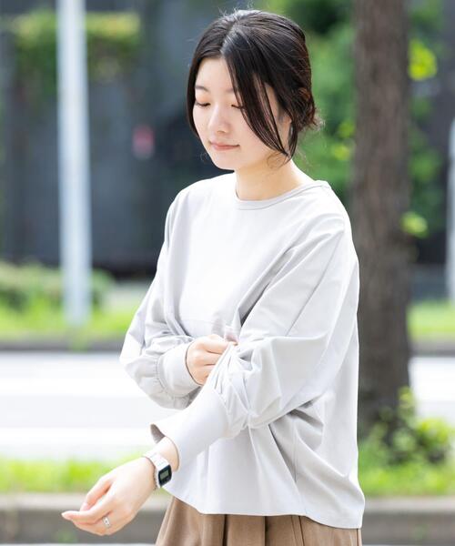 「EKAL」 長袖カットソー ONE ライトグレー レディース_画像2