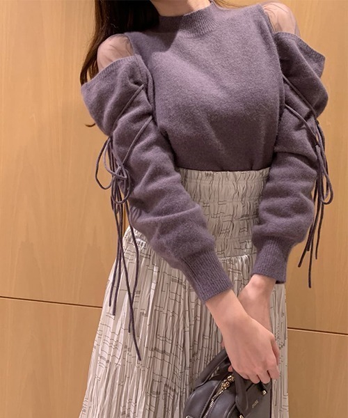 SNIDEL（スナイデル） 長袖ニット FREE グレー レディース : ZOZOTOWN