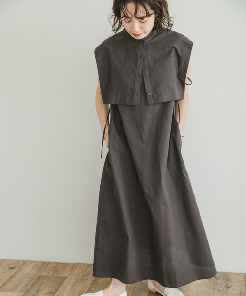 「ITEMS URBANRESEARCH」 コンビワンピース FREE チャコールグレー レディース_画像3