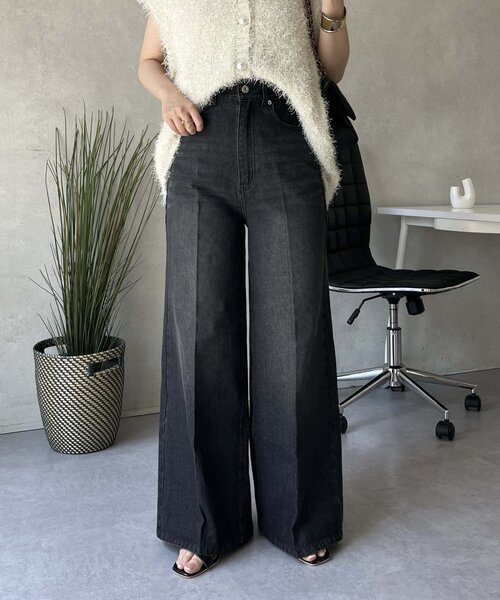 「prose verse」 デニムパンツ - ブラック レディース_画像3