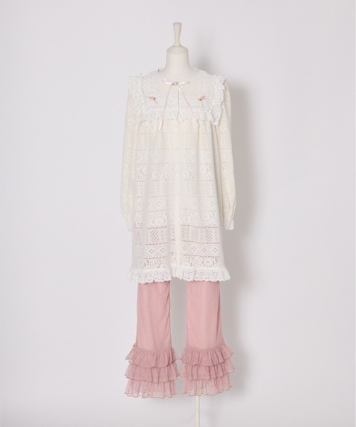 Fiorforte パンツ rose frill tulle pants レディース : ZOZOTOWN