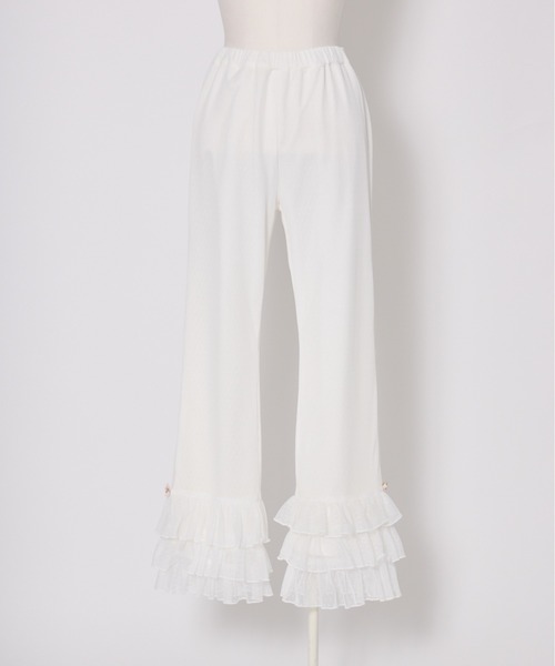 Fiorforte パンツ rose frill tulle pants レディース : ZOZOTOWN