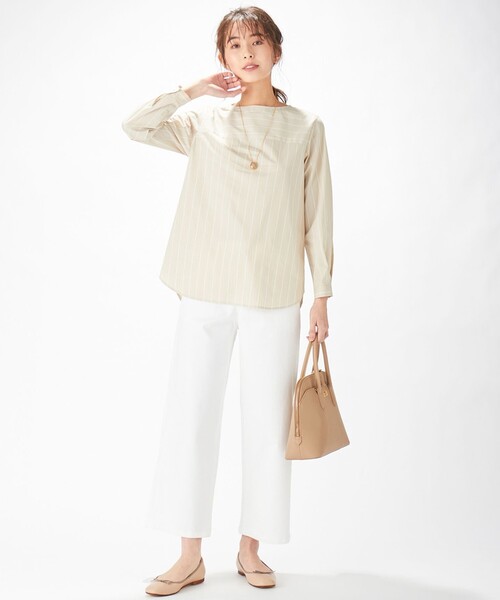 「J.PRESS」 長袖ブラウス 9 ホワイト レディース_画像2