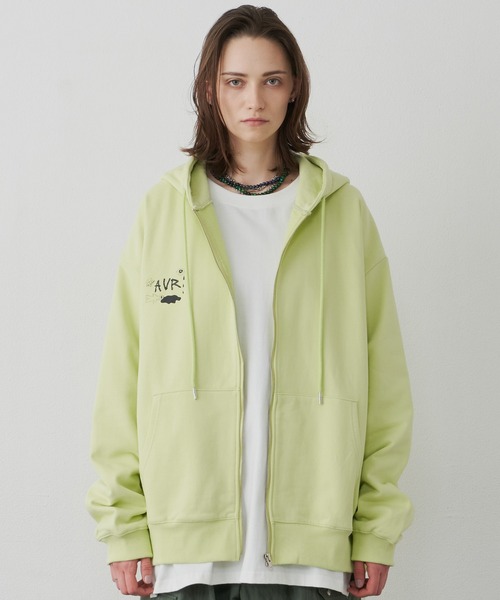 「AIVER」 ジップアップパーカー SMALL ブラック メンズ_画像2