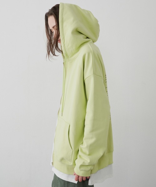 「AIVER」 ジップアップパーカー SMALL ブラック メンズ_画像6