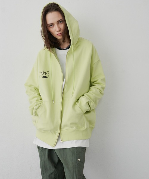 「AIVER」 ジップアップパーカー SMALL ブラック メンズ_画像9