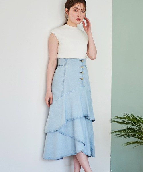 「NOELA」 デニムスカート M ネイビー レディース_画像4