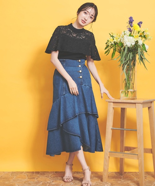 「NOELA」 デニムスカート M ネイビー レディース_画像5