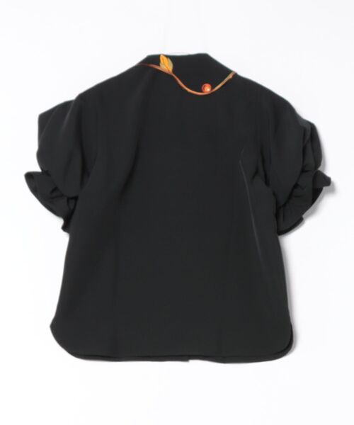 「ABBEY MARKET」 「camoooni」半袖シャツ MEDIUM ブラック レディース_画像2