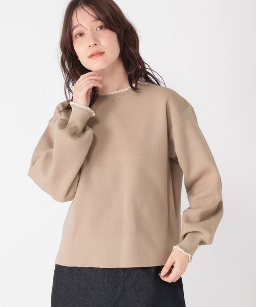 グレース♡カットワークレースニット♡クリーニング済 カットワークレース・キーネックブラウス/DoCLASSE
