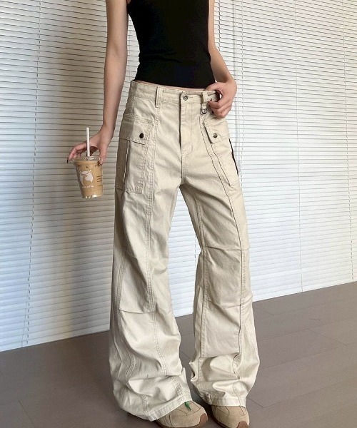 ALMO カーゴパンツ 「LAMPOON」フレアカーゴパンツ レディース