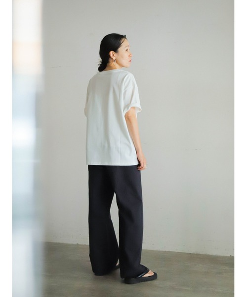 「FIL DE FER」 半袖Tシャツ FREE ホワイト×ライトグレー レディース_画像7
