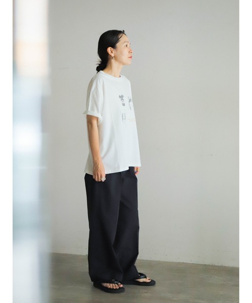 「FIL DE FER」 半袖Tシャツ FREE ホワイト×ライトグレー レディース_画像9