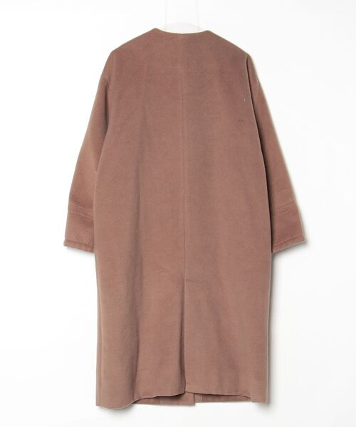 「RAY CASSIN」 ノーカラーコート FREE ブラウン レディース_画像2