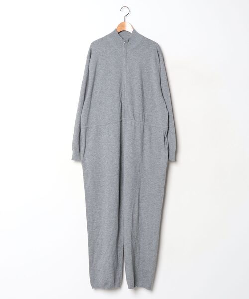 レディース 美品 ETRE TOKYO ドレープハイネックオールインワン グレー S