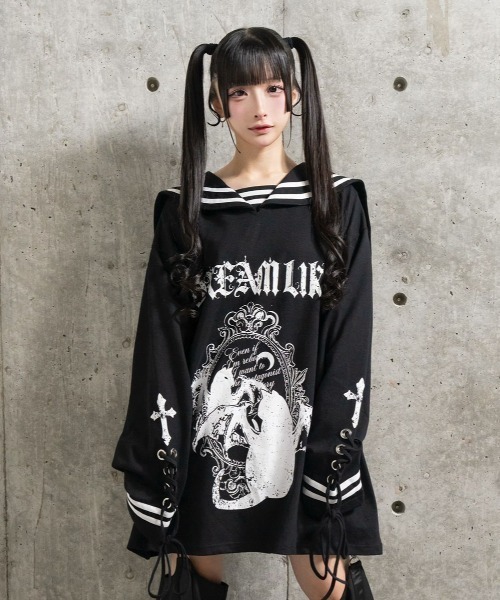 Amilige（アミリージュ） tシャツ Black Mirror Kittyセーラートップス
