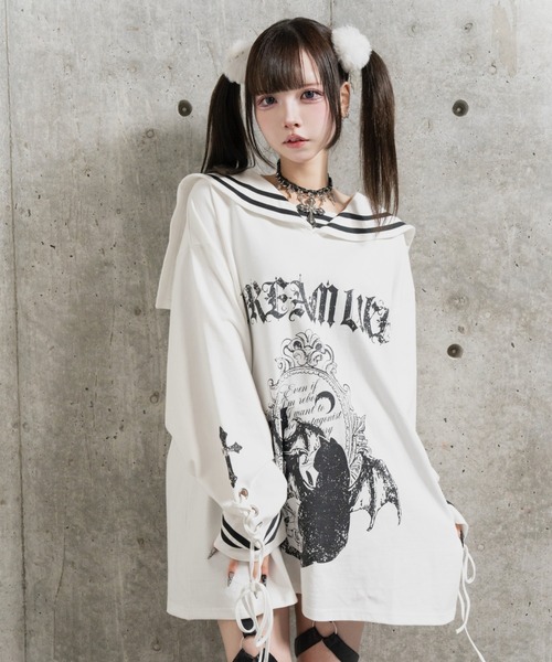 Amilige（アミリージュ） tシャツ Black Mirror Kittyセーラートップス