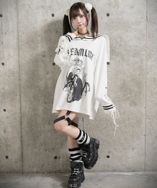 Amilige（アミリージュ） tシャツ Black Mirror Kittyセーラートップス