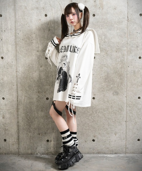 Amilige（アミリージュ） tシャツ Black Mirror Kittyセーラートップス
