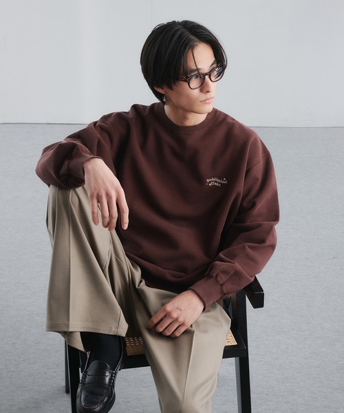Adoon plain トレーナー スウェット スタッズウェーブロゴスウェット 