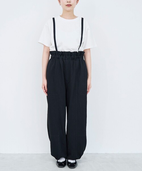 coen（コーエン） パンツ サスペンダー付き フリルワークパンツ