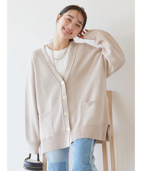 「AMERICAN HOLIC」 ニットカーディガン M グレイッシュベージュ レディース_画像7