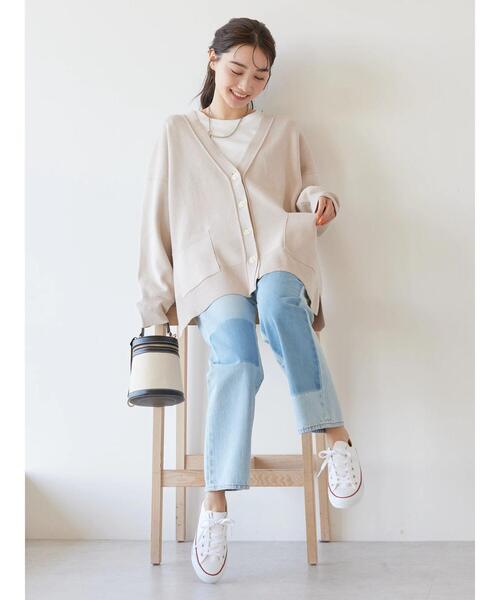 「AMERICAN HOLIC」 ニットカーディガン M グレイッシュベージュ レディース_画像8