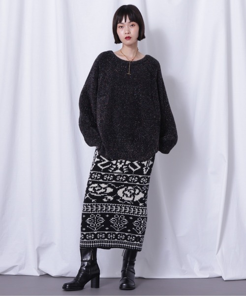 「Mirror Mirror on the wall」 長袖ニット FREE グレー レディース_画像2