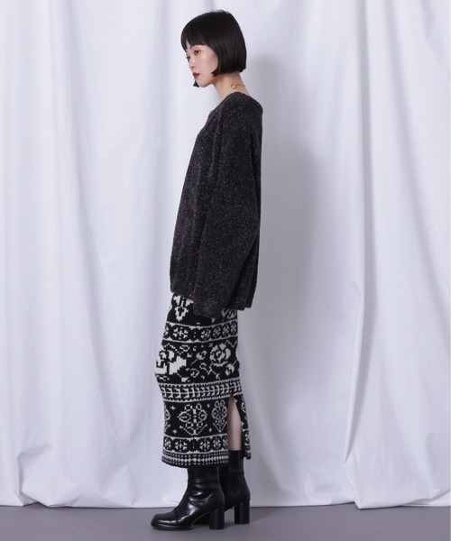 「Mirror Mirror on the wall」 長袖ニット FREE グレー レディース_画像3