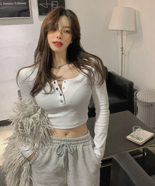 「GLAMOROUS JANE」 長袖カットソー FREE グレー レディース_画像7