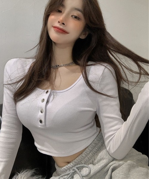 「GLAMOROUS JANE」 長袖カットソー FREE グレー レディース_画像9