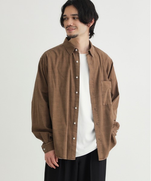 BACK NUMBER シャツ 「BACK NUMBER」製品染めブロード長袖シャツ