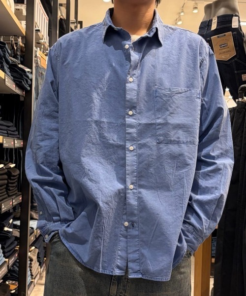 BACK NUMBER ボードシャツ【お値引き可】 BACK NUMBER シャツ 「BACK NUMBER」製品染めブロード長袖シャツ