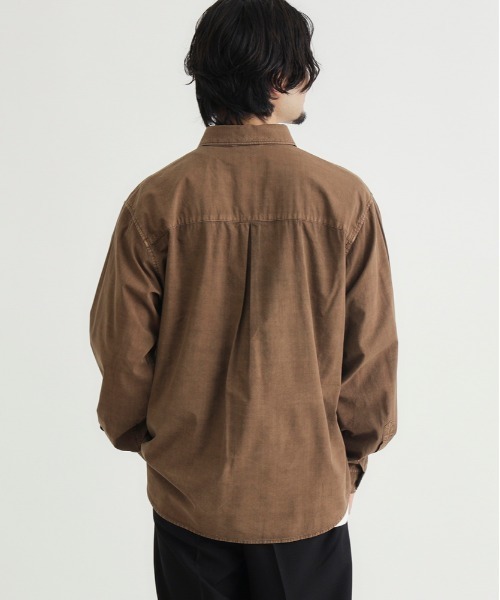 BACK NUMBER シャツ 「BACK NUMBER」製品染めブロード長袖シャツ