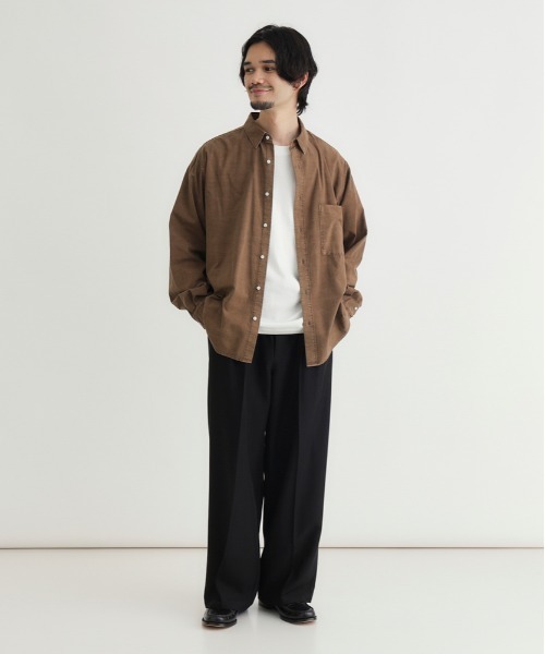 BACK NUMBER シャツ 「BACK NUMBER」製品染めブロード長袖シャツ